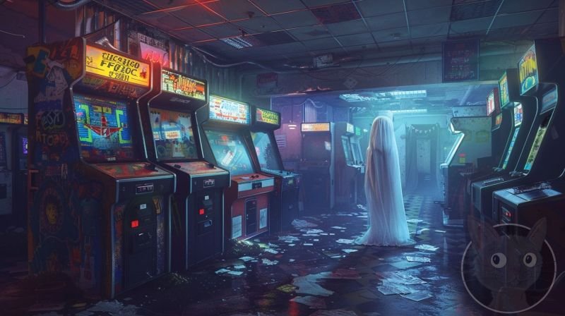 lallen_A_ghost_floating_in_front_of_arcade_machines_in_the_styl_23a8e8c3-7c8a-4627-9e57-2f73262c0ddb-1