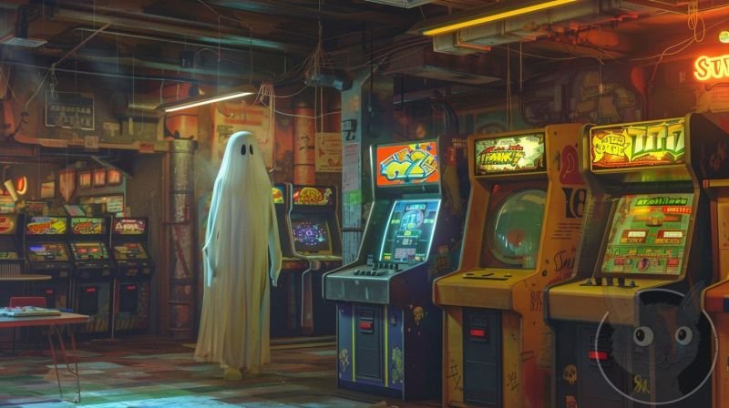 lallen_A_ghost_floating_in_front_of_arcade_machines_in_the_styl_2f8ade35-090d-4739-b168-f991d1cf5036-1