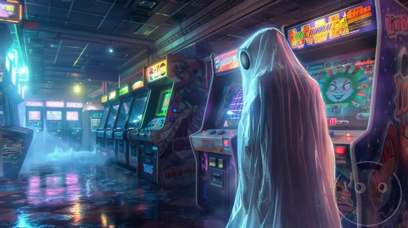 lallen_A_ghost_floating_in_front_of_arcade_machines_in_the_styl_d0d873f5-2719-4b23-9420-1a10f4dcce48