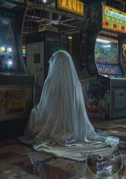 lallen_A_ghost_sitting_on_the_floor_in_front_of_arcade_machines_b4cc70b7-2b6a-429b-86c7-8c770973d8ff