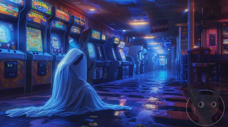 lallen_A_ghost_sitting_on_the_floor_in_front_of_arcade_machines_ba25b3d2-d2a4-4b42-bddc-8a046b4b9763