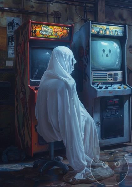 lallen_A_ghost_wearing_white_sheets_sitting_in_front_of_an_arca_1b9781a8-9eeb-4cfb-a1c0-fbf56a722ef9