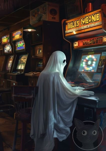 lallen_A_ghost_wearing_white_sheets_sitting_in_front_of_an_arca_a96ab3d7-962a-4316-9533-7a3a6623d9c4