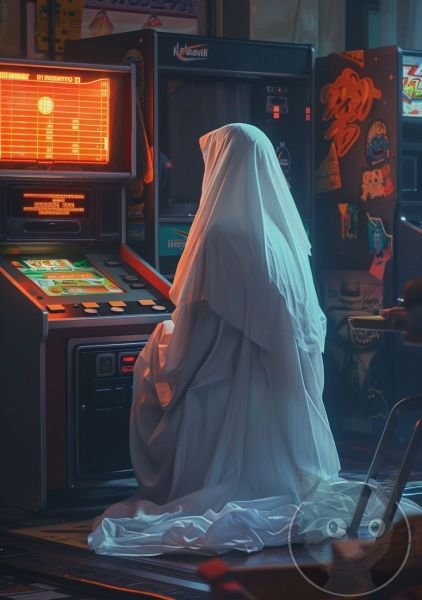 lallen_A_ghost_wearing_white_sheets_sitting_in_front_of_an_arca_b74df178-d456-43a3-b1f5-b8b2813ad2a1