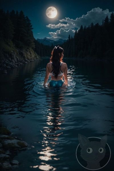 DreamShaper_v6_27_year_old_woman_natural_swimming_in_a_lake_on_0-3
