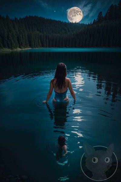 DreamShaper_v6_27_year_old_woman_natural_swimming_in_a_lake_on_1-1