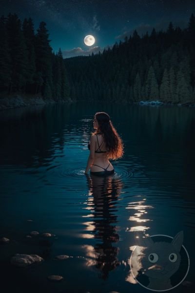 DreamShaper_v6_27_year_old_woman_natural_swimming_in_a_lake_on_2-1