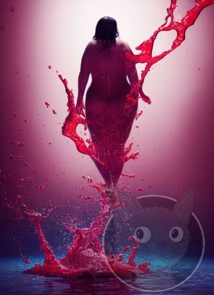 lallen_fat_woman_kneeling_in_a_pool_of_red_liquid_splashes_drip_f3d3e803-bcbd-4bc8-bb00-dbe99e806579