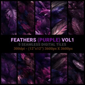 Purple Feather Tile Title - Seamless Tiles - Lallen Design
