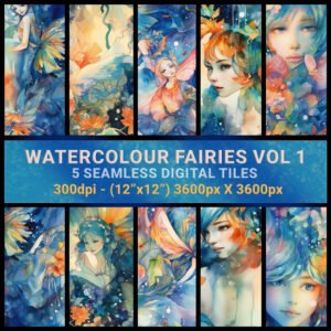 Water Colour Faries - Seamless Tiles - Lallen Design