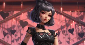 Bubblegum Goth Girl - Lallen Design - AI Art Gallery